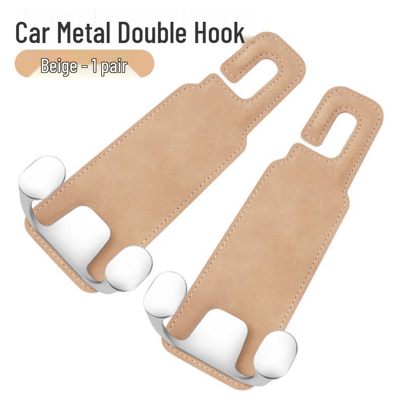 Suede Metal Car Seat Back Hook & Organizer
