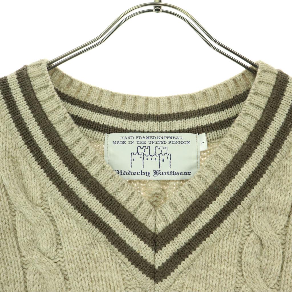 Oldderby Knitwear Long sleeve V neck Knit vest L beige Women Used
