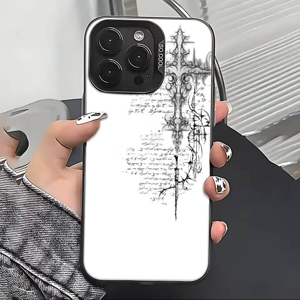C-Cool Dark Catgothic C-Cross Phone Case For iPhone 17,16,15,14,13,12,11 Plus,Pro Max,XS,Colorful Silver Black Cover