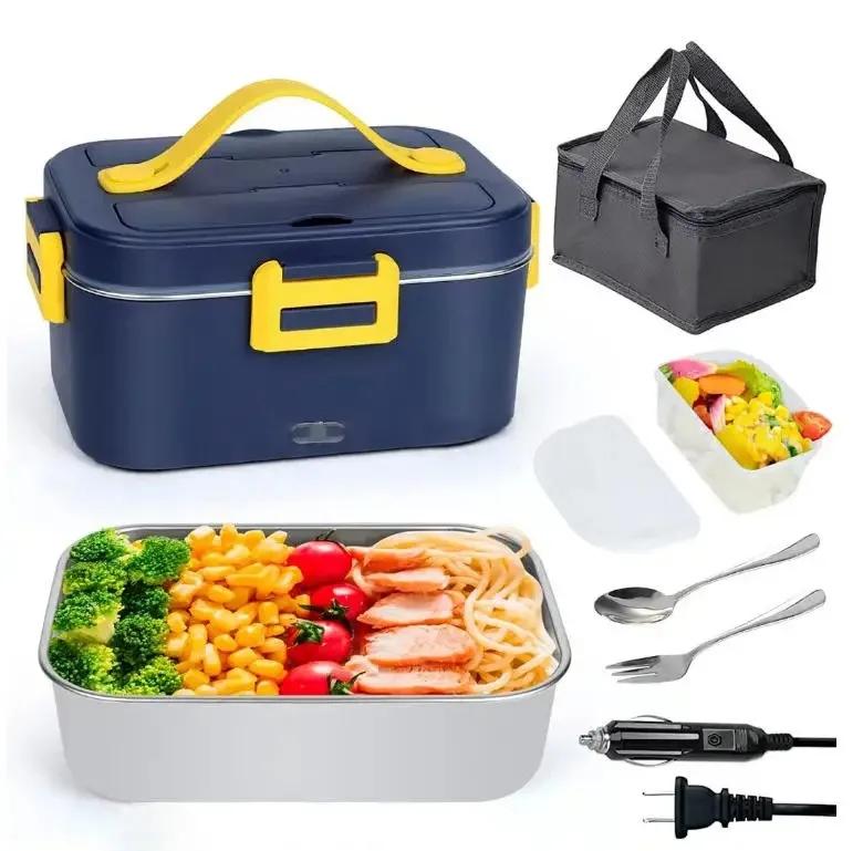 

75W Electric Lunch Box 1.8L Capacity Food Heater for Home/Office Car Truck Heating Lunch Box 12V/24V Portable Food Heater AU жовтий