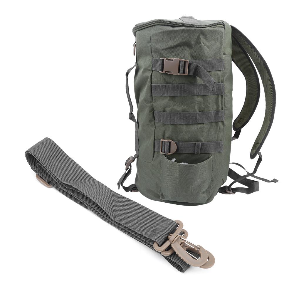 Cylinder Fishing Tackle Backpack Shoulder Bag Fishing Rod Outdoor Satchel DurableGreen
