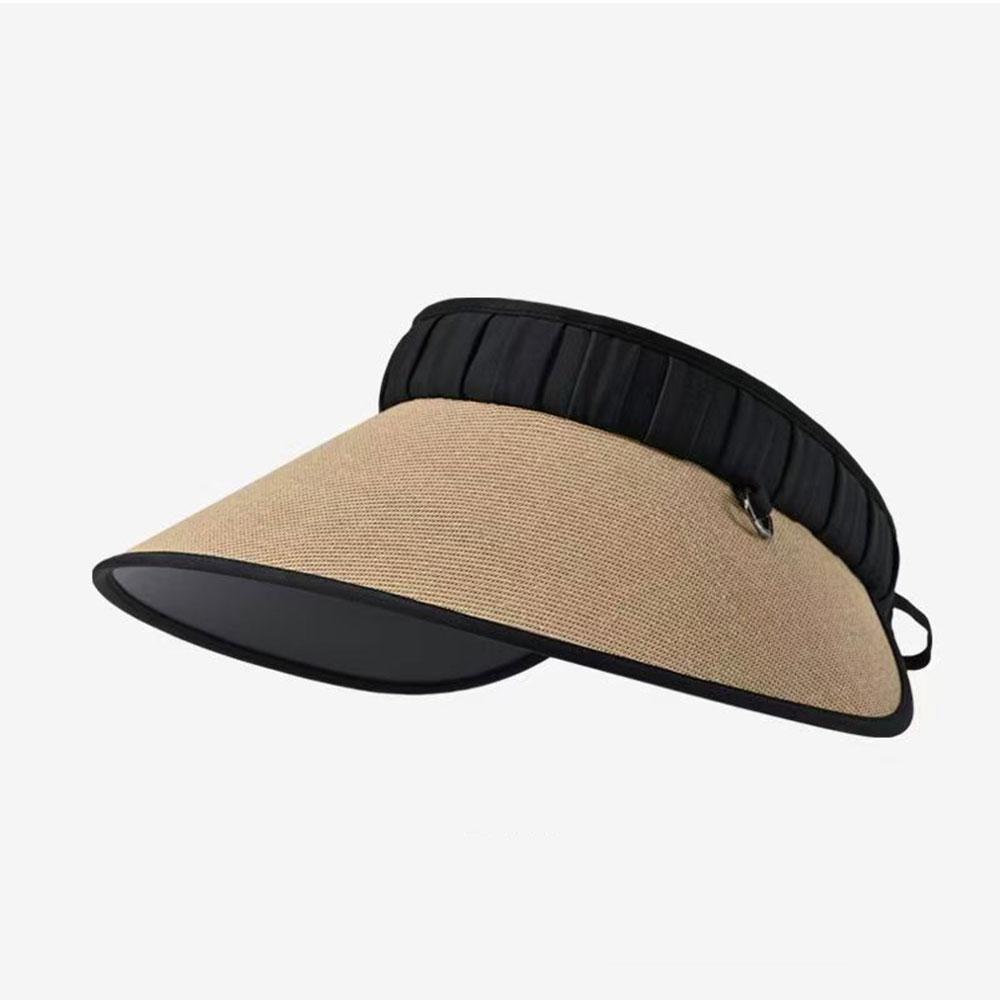 Summer Women Visors Hat Foldable Wide Brim Empty Top Straw Hat Outdoor UV Protection Female Beach Caps adjustable Sun Hats