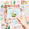 50 Small Fresh Graffiti Decorative Stickers for Girls Pink Flowers and Plants Without Repeating Waterproof Stickers