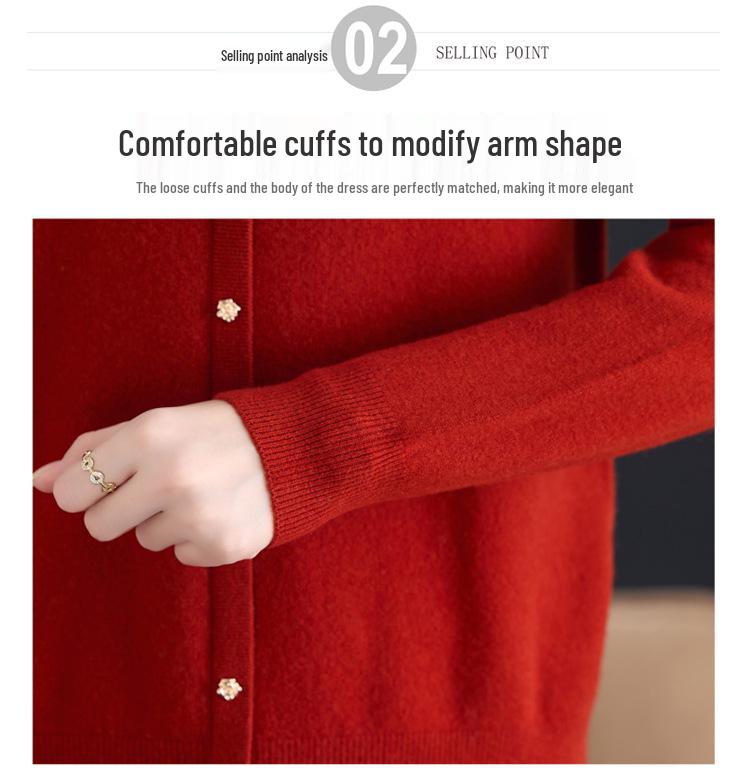 Damski sweter z 100% czystej wełny, miękki, z okrągłym dekoltem - Nowa kolekcja jesień/zima dla mam w średnim wieku