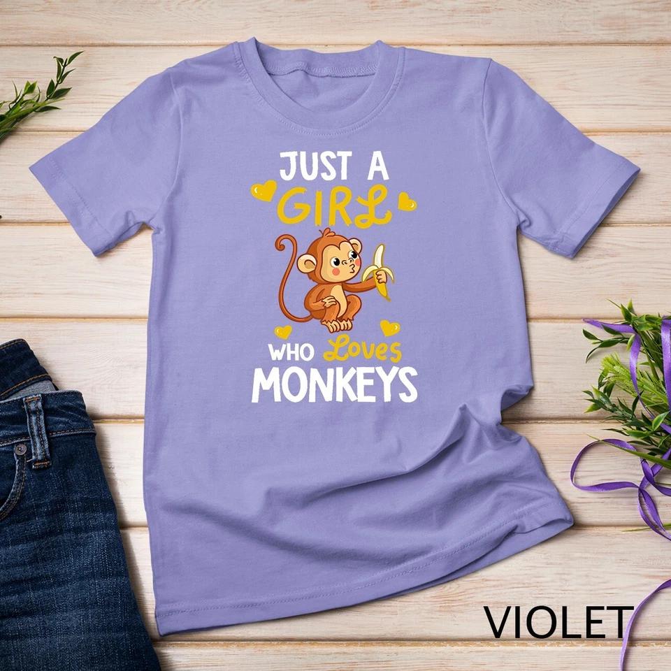 Just A Girl Who Loves Monkeys Tshirt Cute Monkey Lover Gifts Unisex T-shirt 7 XL