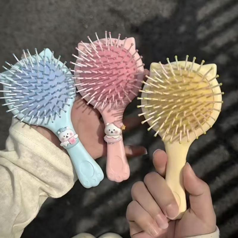 Mini Cartoon Air Bag Comb With Makeup Mirror Air Cushion Comb Head Massage Cartoon Hairdressing Girls Gift Health Care Beauty