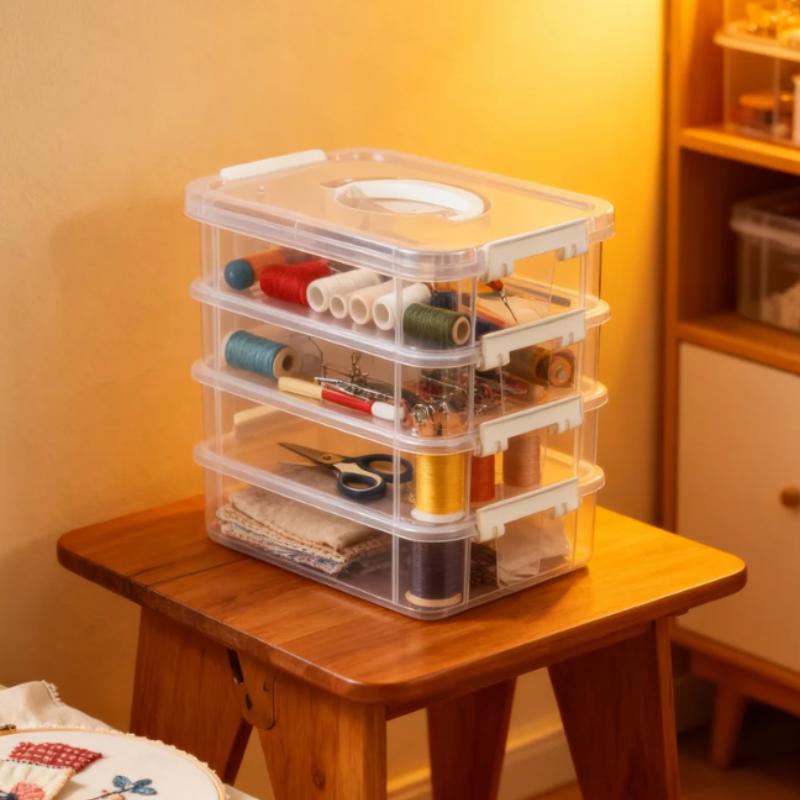 Storage Organizer Box Tool Classification Box Handmade Sewing Supplies Suitable Storage Box for Needles, Thread, Scissors,