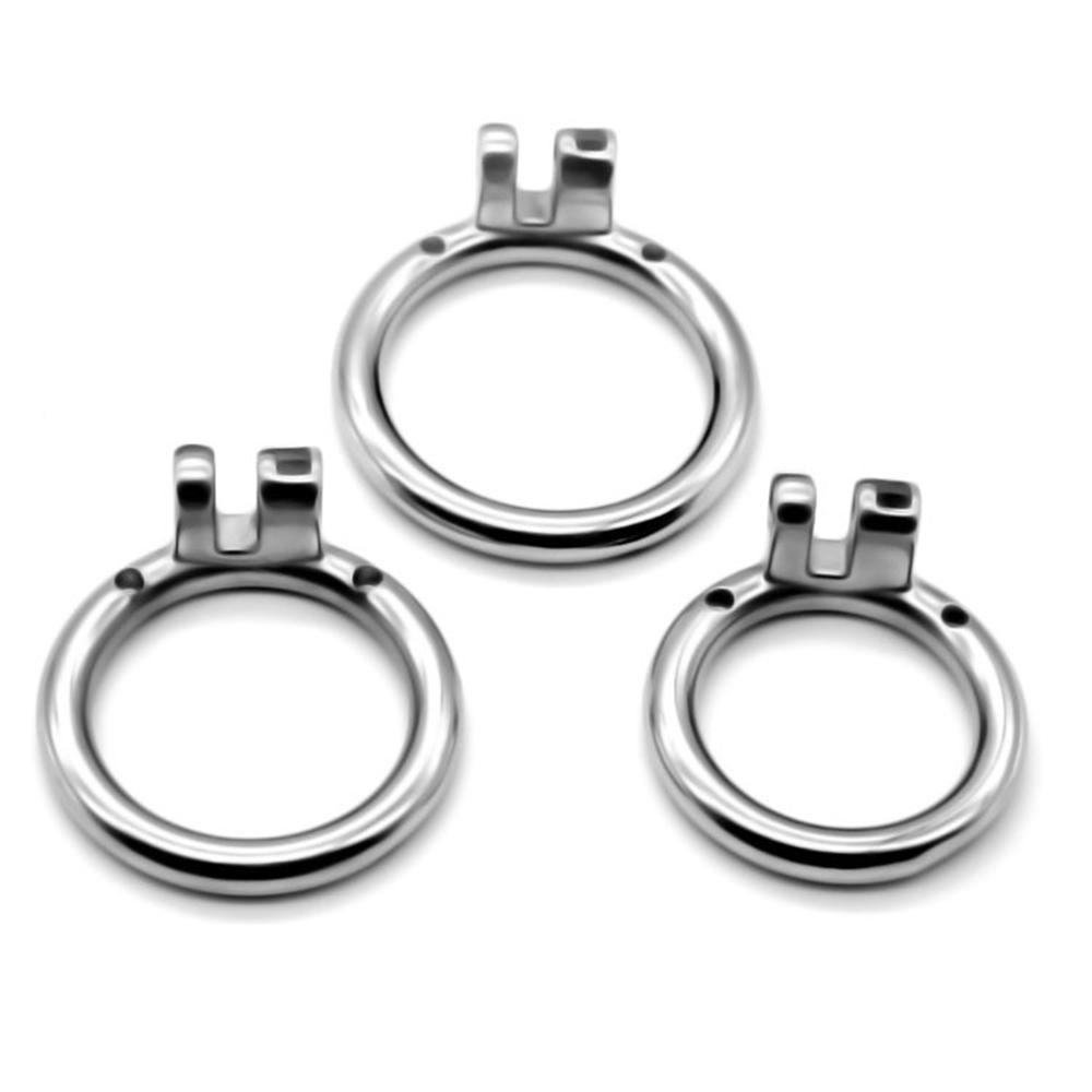 SHAZ Stainless Steel Round Curved Ring Male Adult Chastity Lock Cock Cage Accessories Anti-Erection Device BDSM Sex Toys for Men