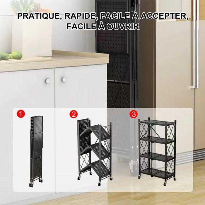 Étagère De Rangement - K IKIDO - Buffet De Cuisine - 5 Niveaux - Noir - 100 Kg Max
