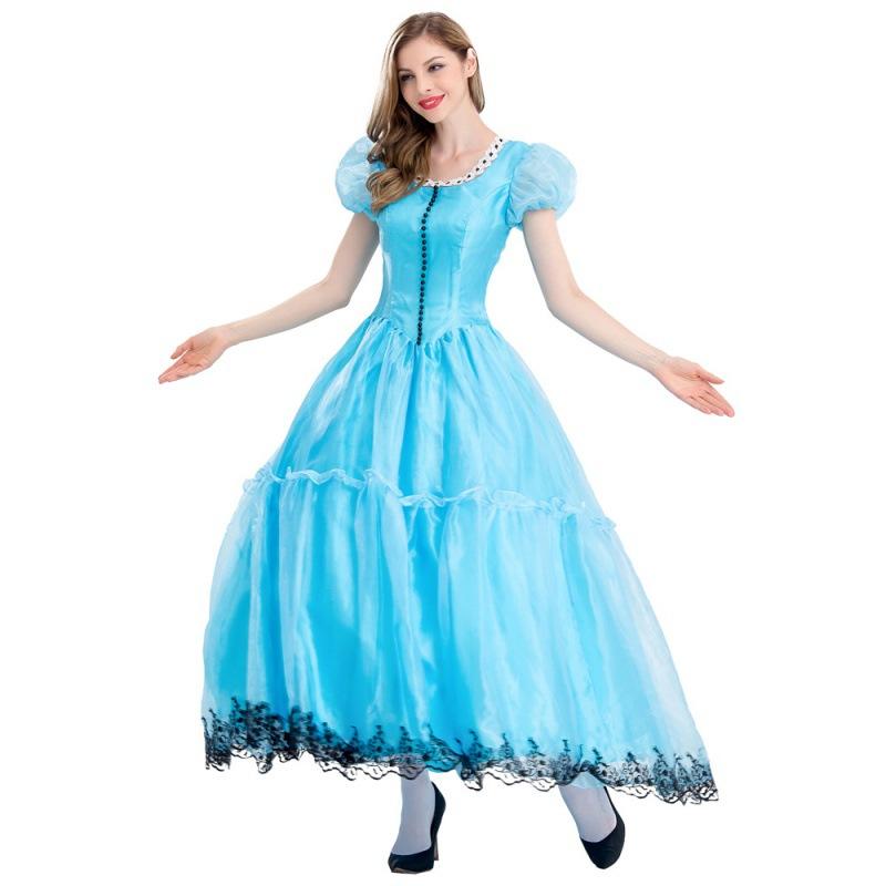 

Halloween Costume Adult Alice Fantasy Wonderland Princess Dress Fairy Tale Princess Dress Stage Costume S