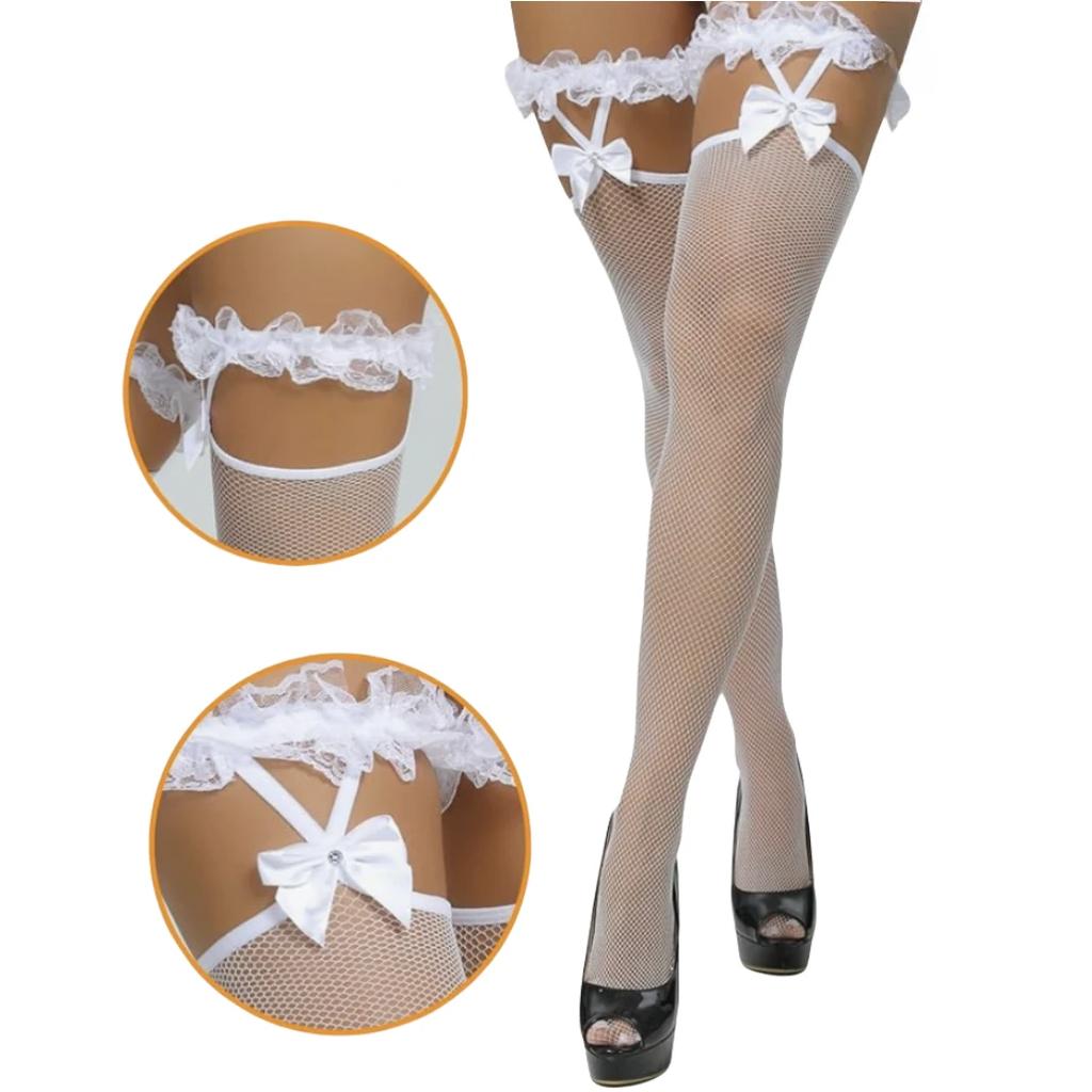 Europe Sexy Stockings With Bowknot Mesh Socks For Women'S Underwear Date Party Club Wear Lingerie Erotic Thigh High Stockings
