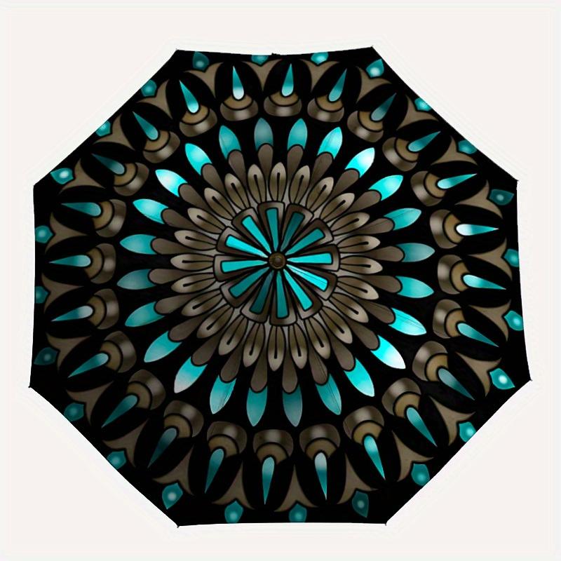 

1pc MandalaPattern Automatic Umbrella - 8-Rib Foldable Design, Outdoor Adventures, and Family Celebrations yy250829007