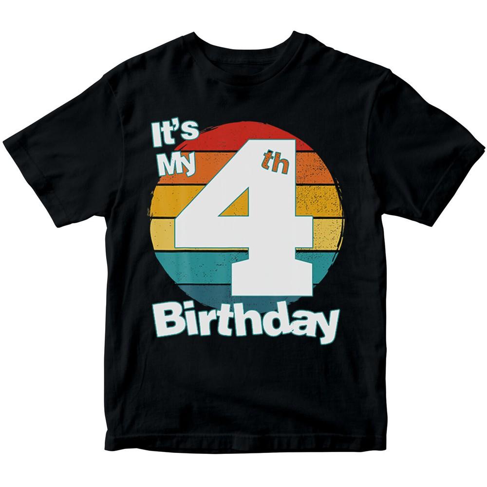 

Personalised Its My 4th Birthday 4 Years Old Boys Girls Kids T-Shirts DNE 2T1A1 2XL