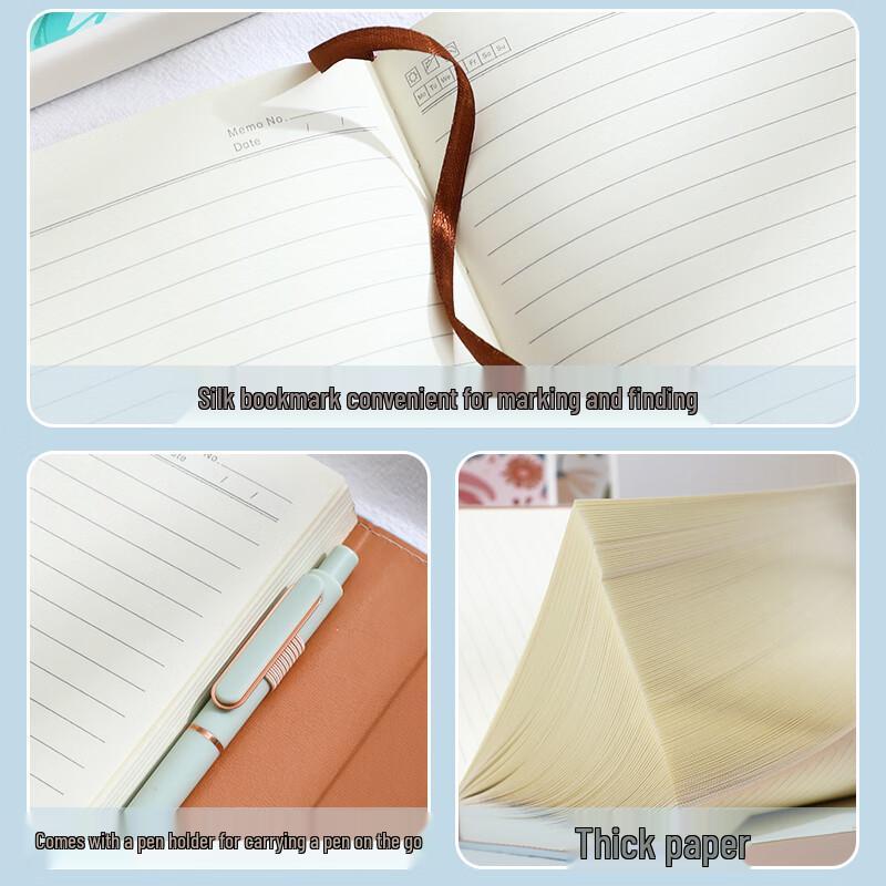 Zuolanze A5 Magnetic Tri-Fold Floral Leather Notebook