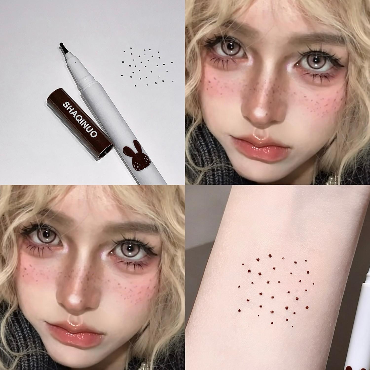Gezichtsvlekken Pen SHAQINUO Natuurlijk Waterdicht Levensgetrouw Nep Vlekken Pen voor Langdurige Look Stip Stip Pen Make-up Tool Cosmetisch gray