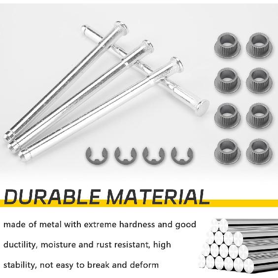 Door Hinge Pin and Bushing Kit for 1994-2004 Chevy S10 Blazer GMC Sonoma Jimmy,Anti-Rust Steel Hinge Repair Kit with Door bushings