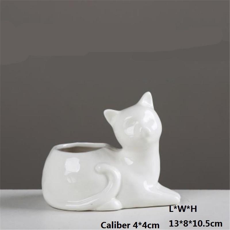 Ceramic Cartoon Cat Flower Pots Mini Succulent Plant Home Tabletop Decor Cute Flowerpots