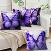 4 Piezas/Set Fundas Almohada Con Diseño Mariposa Morada, Tamaño Estndar/Queen, Elegantes, Estilosas, Lavables A Mquina,