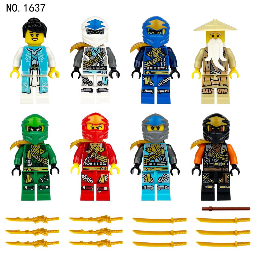 Ninja Miniature 1637 Weapon Gun Accessories Children Assemble Small Particle Building Block Toy Xiangjiang Rain Hat