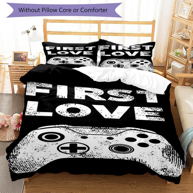3pcs Game Controller Bedding Set Duvet Cover Closure Includes 1 Duvet Cover & 2 Pillowcases, Soft and Comfortable for All Seasons.