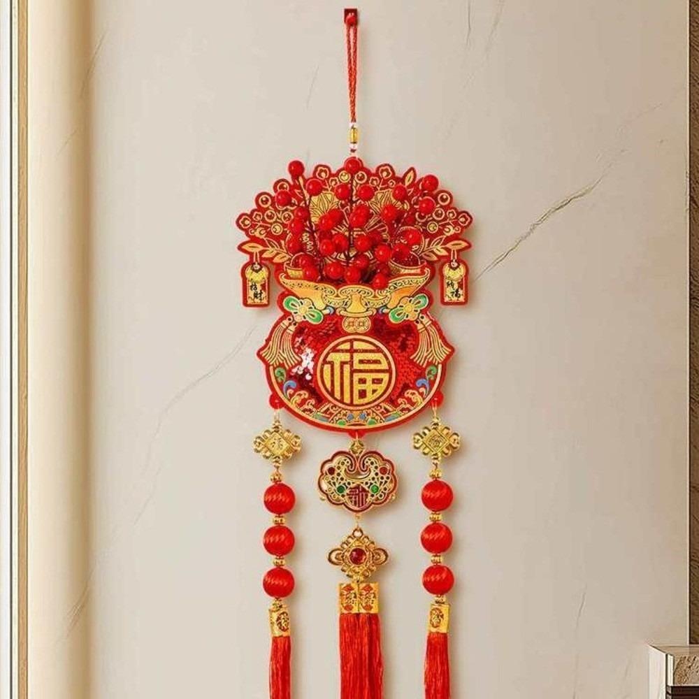 

Red New Year Gold Hanging Ornament Luck Spring Festival Decorations Props Fu Character Door Hanging Large