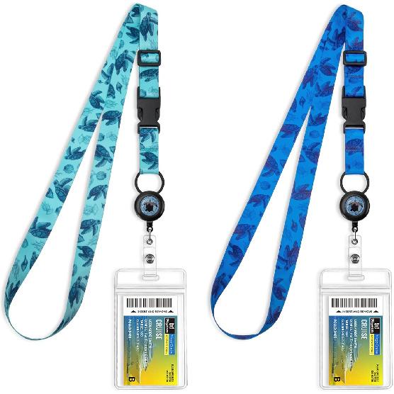 

MNGARISTA Cruise Lanyards, Adjustable Lanyard with Retractable Reel, Waterproof ID Badge Holder for All Cruises Ships Key Cards, 2pack Anchor