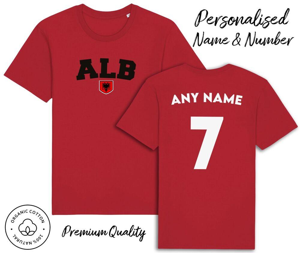 

Албания Футболка 2024 Персонализированное Имя и Номер Взрослые Дети Малыш, Футбольный Евро Подарок L