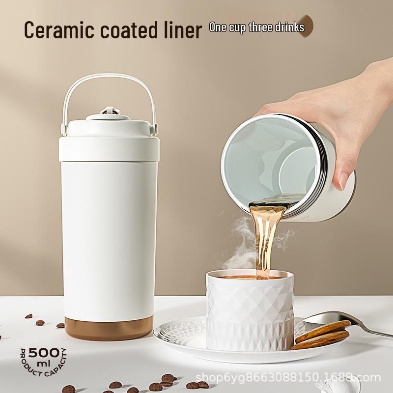 316 Stainless Steel Insulated Travel Coffee Cup with Ceramic Liner for Men, Women, and Students