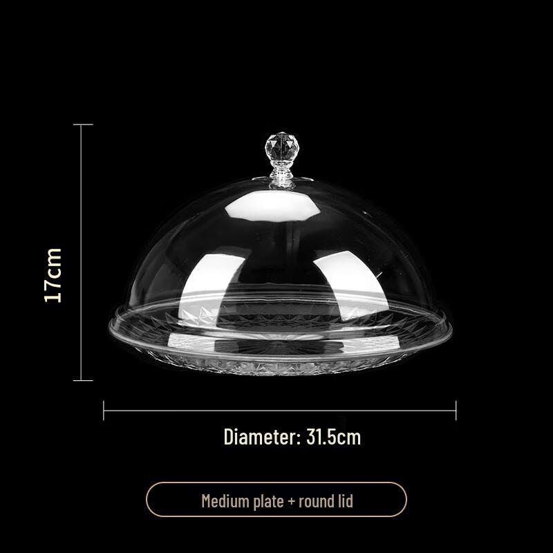 Transparent Round Plastic Fruit & Snack Plate with Lid