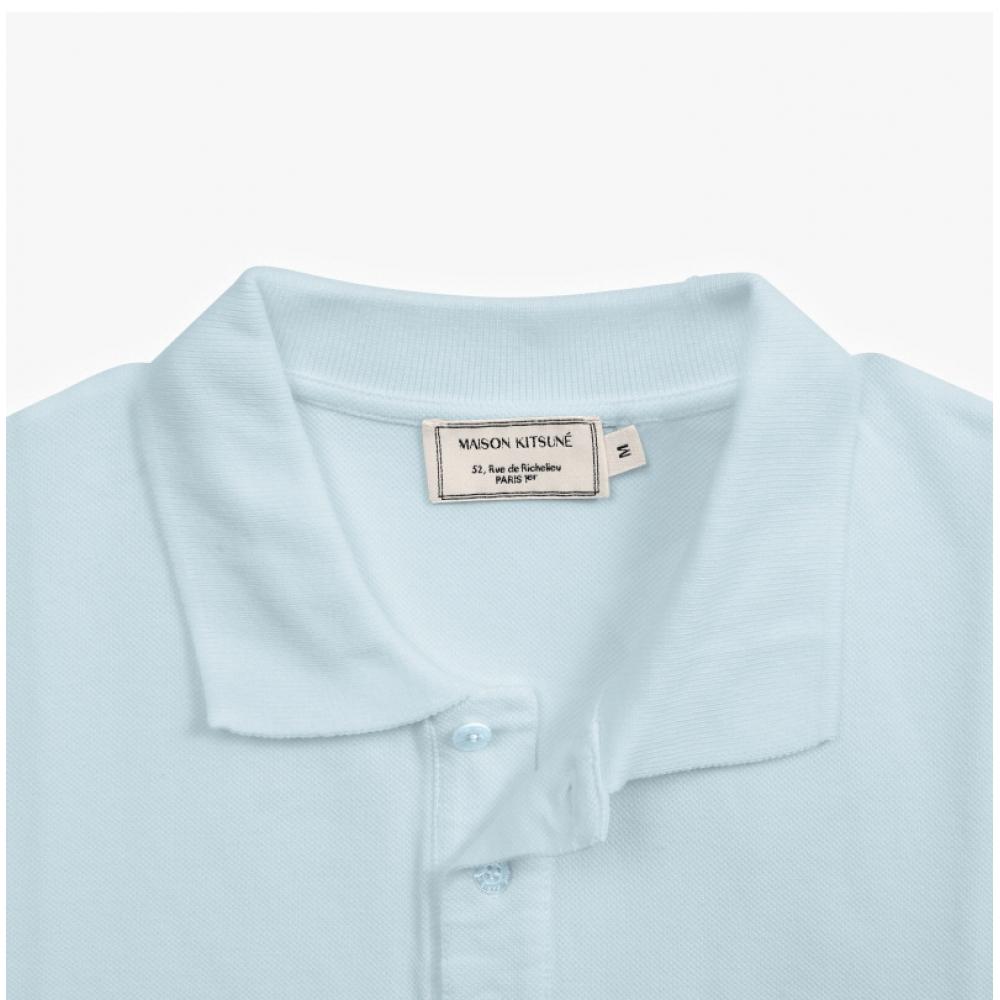 Maison Kitsune Fox Head Patch Polo Men Short Sleeve Tee Lm00208kj7002 0072