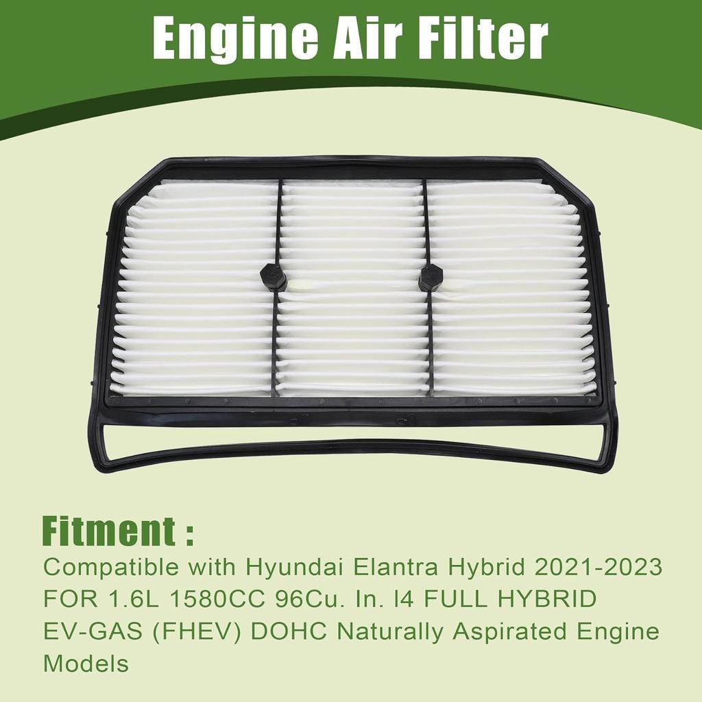 XQSMWF Engine Air Filter Compatible with Hyundai Elantra Hybrid 2021-2025 1.6L L4 Gas, Replace 28113BY100 28113-BY100 28113BY100AS