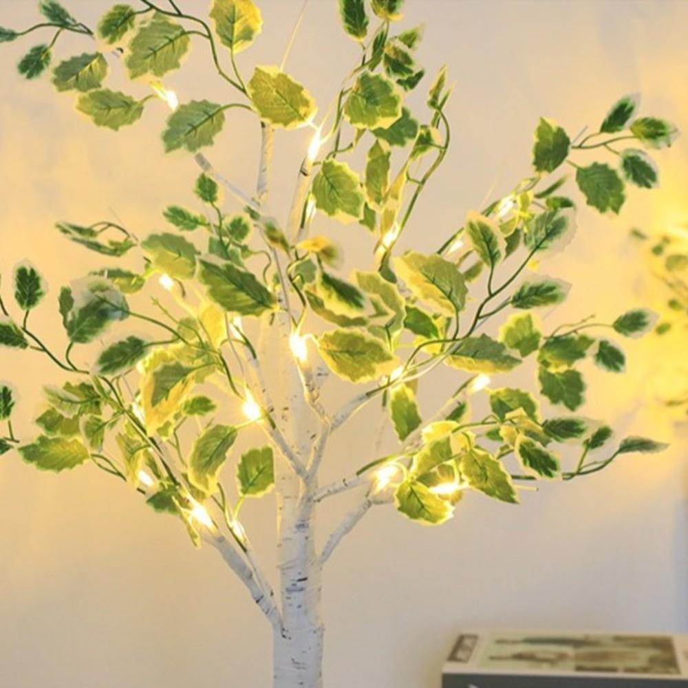 Simulation Green Leaves LED Tree Light Warm White Luminous Decoration Tree Festival Lighting