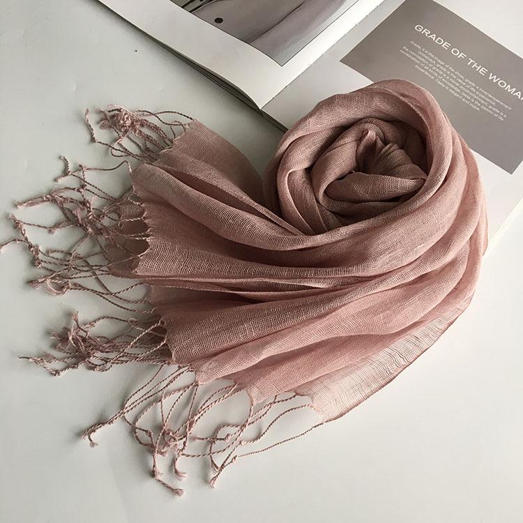 South Korea Dongdaemun Light Linen Scarf, Solid Color Sunscreen Scarf, Source