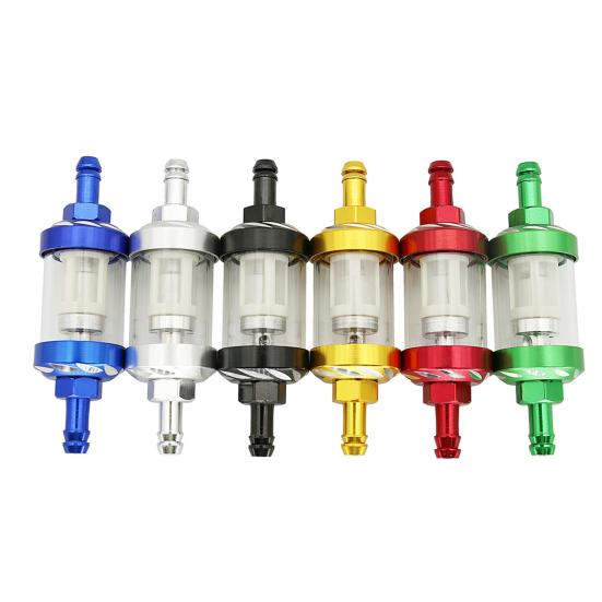 Synligt Genomskinligt Bränslefilter i Glas med Förtjockad 5/16-tums Bränsleslang Och Slangklämmor Universellt Oljefilterkit för Motorcyklar Gräsklippare Småmotorer