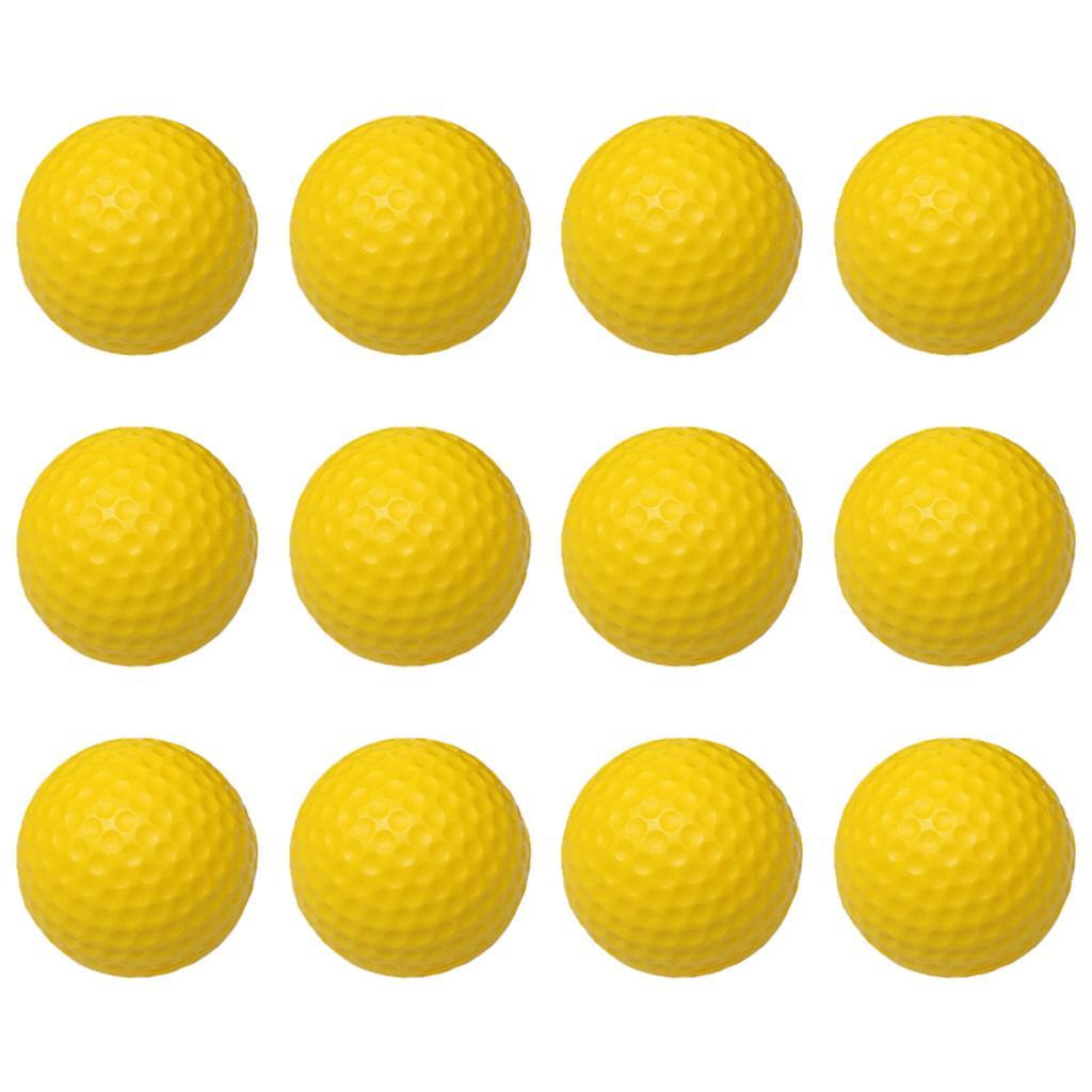 42,6 mm Golfball PU Weicher Monolayer Golf Trainingsball für Indoor-Übung Zubehör Gelb 20 Stück