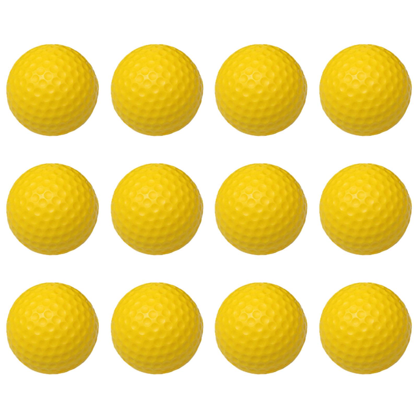 42,6 mm Piłka golfowa PU Miękka Jednowarstwowa Piłka do Treningu Golfa do Ćwiczeń w Pomieszczeniach Akcesorium Żółta 20 SZT. yellow