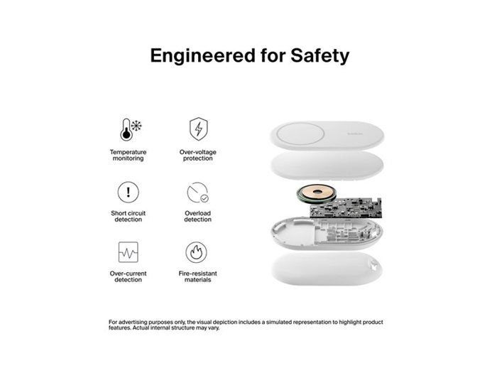 Chargeur sans fil - BELKIN - BOOSTCHARGE Qi2 - 15W - Magnétique - Blanc