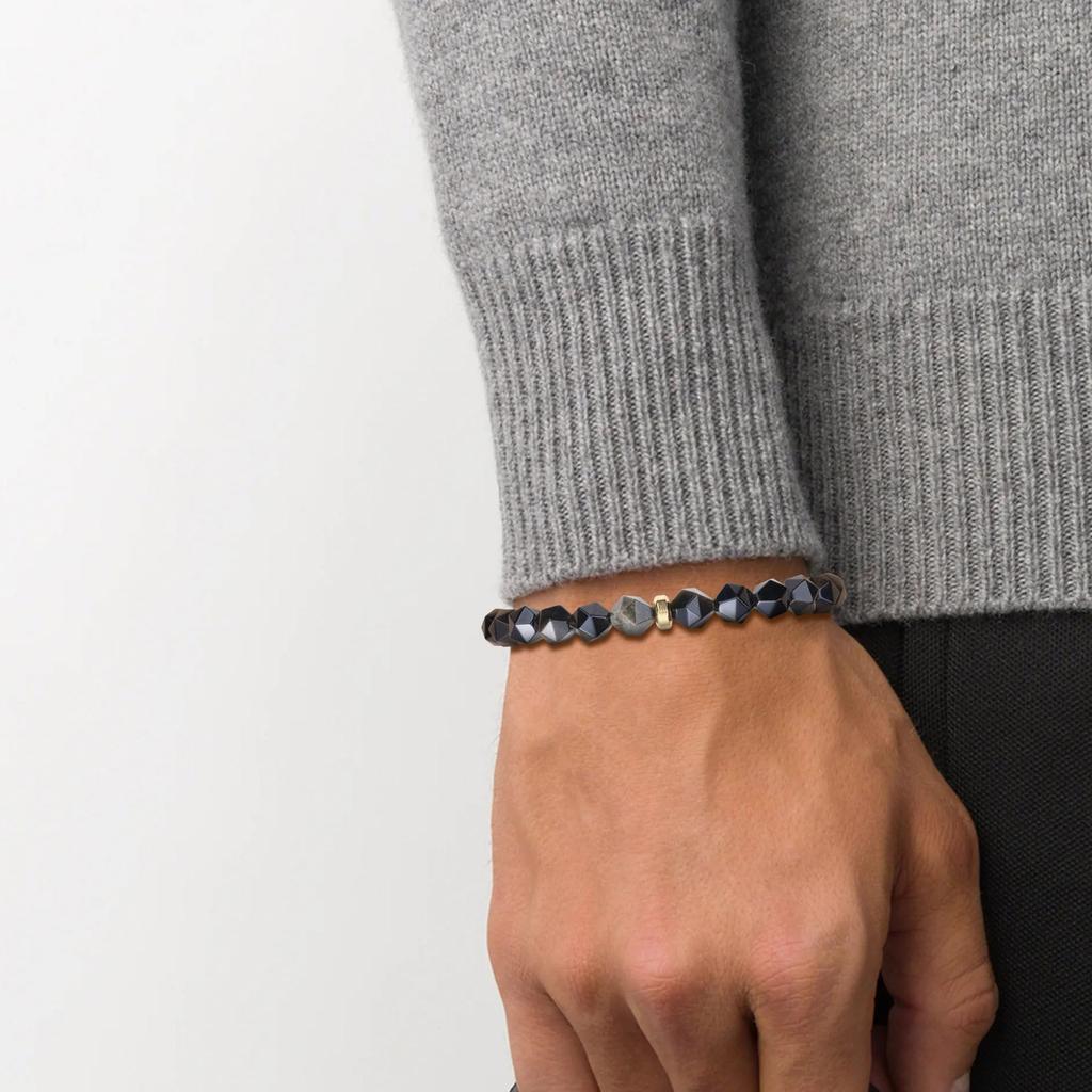 Koai 8mm Goldener Obsidian Wild Cut Kraftstein-Armband für Männer