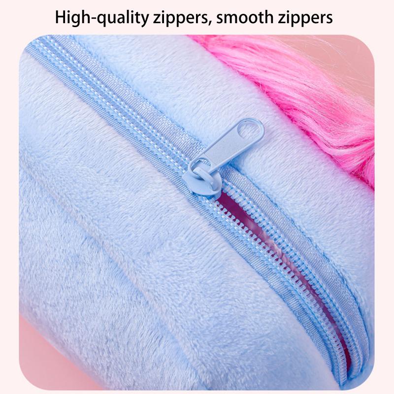 Explosive Hair Ugly Doll Plush Large Intestine Pen Bag Big Eyes Monster Sweet Girl Heart Storage Bag Plush Toy Stationery Box