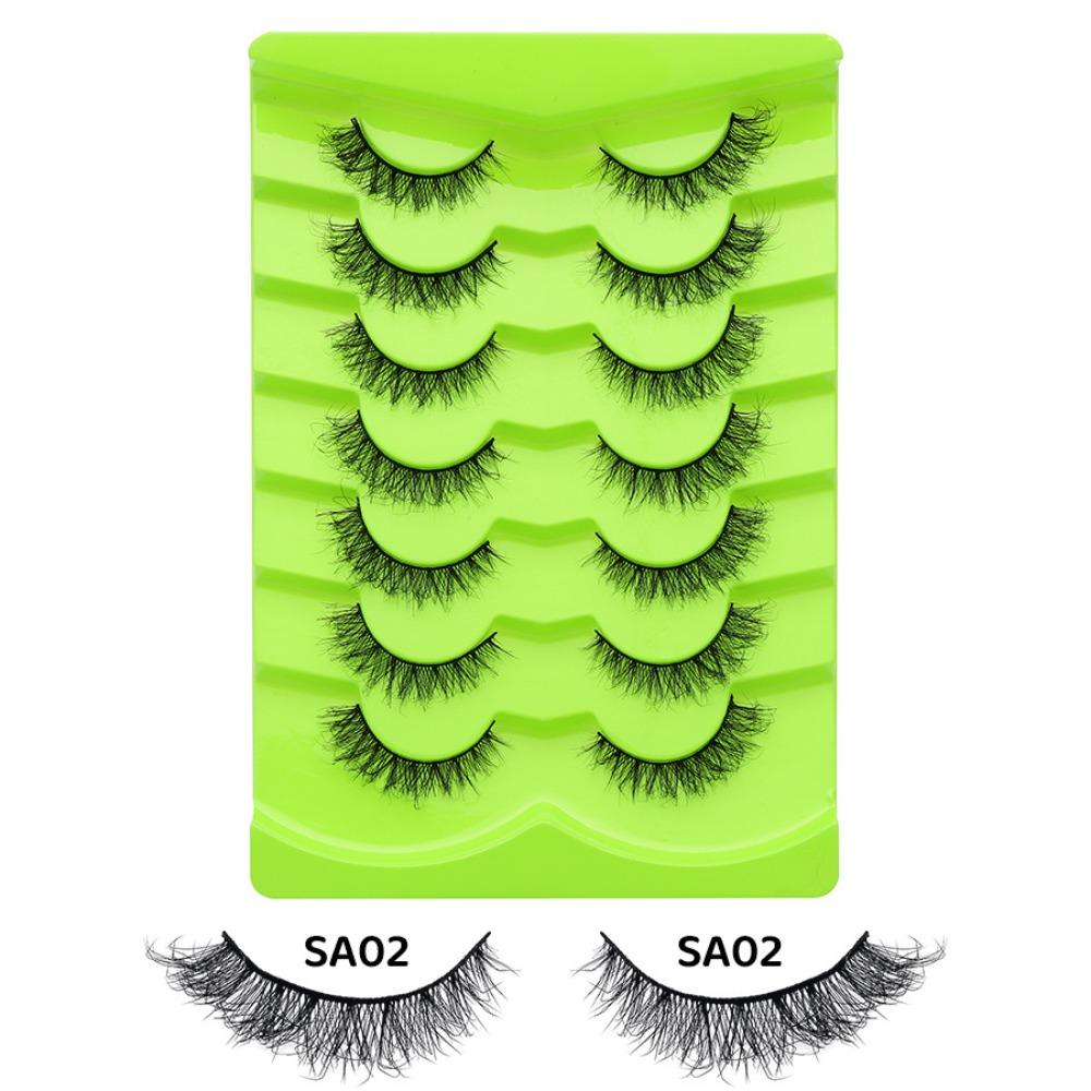 

7 pairs Anime Cosplay 3D Natural False Lashes With Jelly Glue Strips Manga Lashes Party Supplies SA02