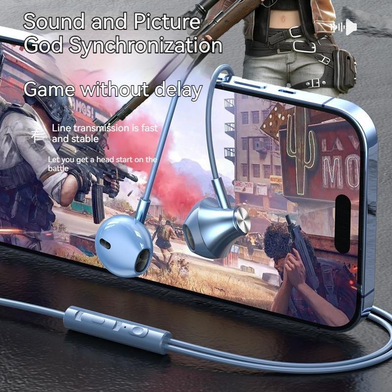 9D Surround Bass Type C&3.5mm Headsets Wired Earphones In-ear Headphone Gamer Earphones for Samsung Earbuds with HD Mic Handfree