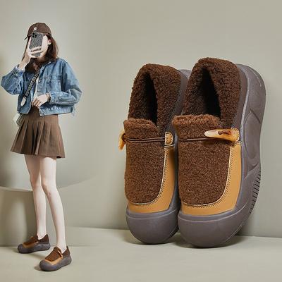 Fashion 2024 Autumn New Women Shoes Winter Plush Sneakers Fashion Casual Lady Shoes Warm Cotton Shoes Thick Soled Zapatillas De Mujer