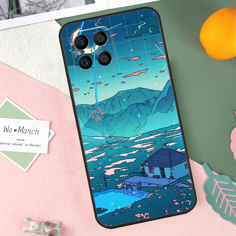Vaporwave Village Aesthetic Case For Honor X8b X9b X9c X9a X8a X8 X9 50 70 90 Lite Honor 200 Lite Magic 7 5 6 Pro Cover