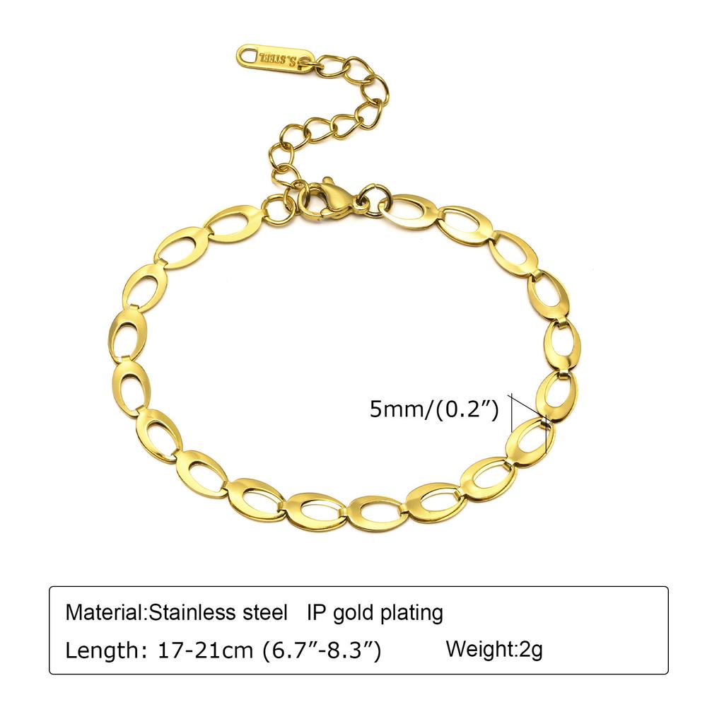 Stacked Chain Stainless Steel Thin Bracelet Devil'S Eye Jewelry 18K Gold Personalized Simple Accessories 0