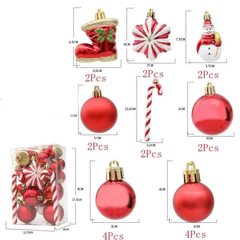 20/29 szt. Wiszące na choinkę Ozdoba świąteczna kula do dekoracji domu pokoju Nowy Rok Navidad Wisiorek Kula Prezent Akcesoria DIY