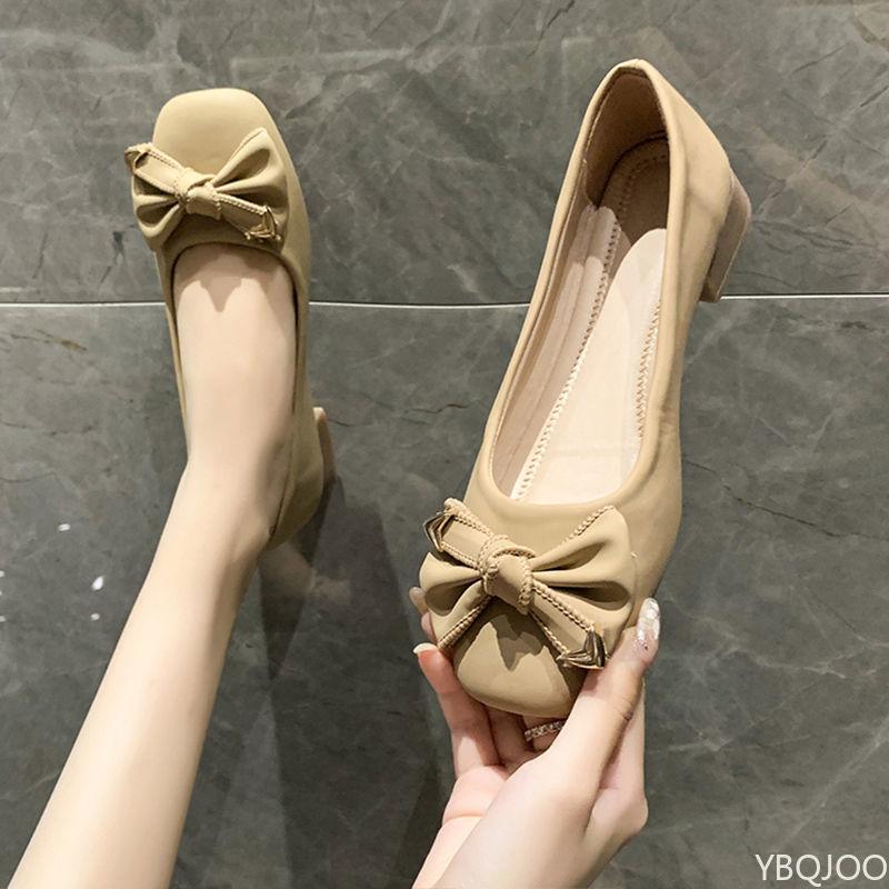 Fashion Female Shallow Mouth Flats Women's Bow 2025 Soft Soled Shoes Summer Slope Heel Super Soft Lazy Shoes Low Cut Comfort Ladies Flat