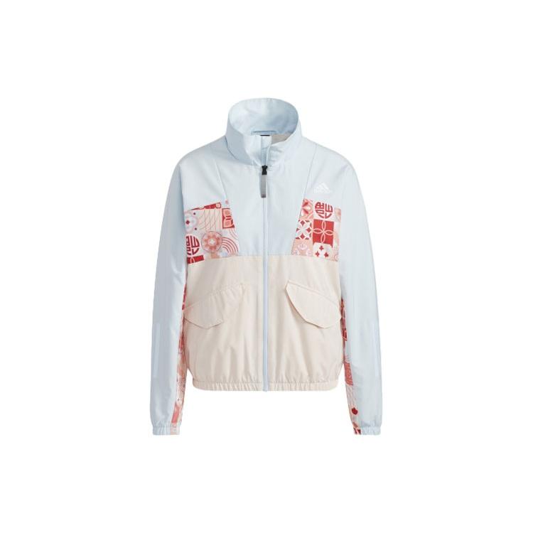 (WMNS) adidas CNY Tracktop Colorblock Sports Jacket Light Sky Blue Women s HC2800 S