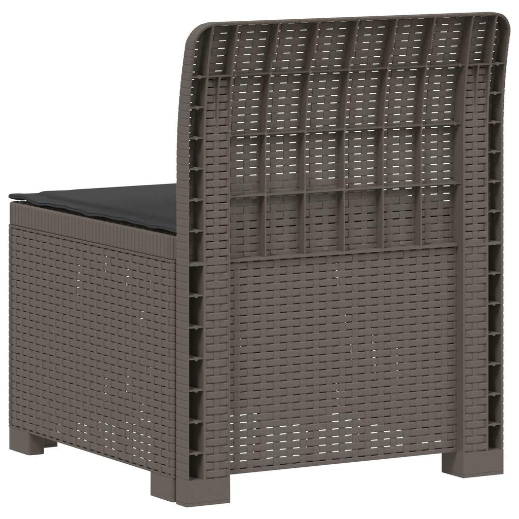 1 Seater Garden Sofa with Cushions Rattan Look PP Light Gray