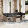 VidaXL Garden Lounge Set 8 Pcs with Light Grey Cushions Wicker 3267782