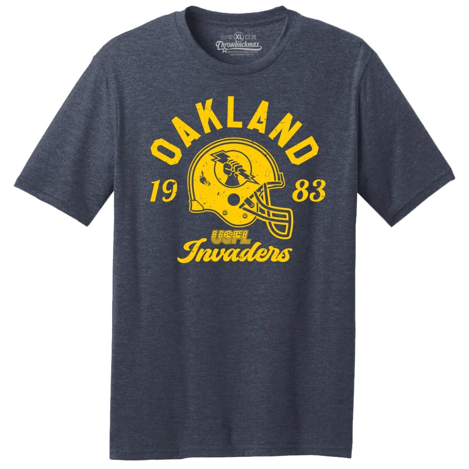Oakland Invaders 1983 USFL Football TRI-BLEND Tee Shirt 4XL